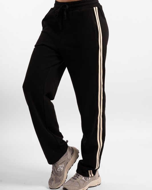 Straight Leg Track Pant - Off-White/Onyx