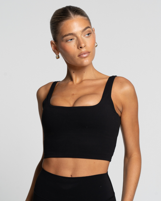 Square Neck Tank - Onyx